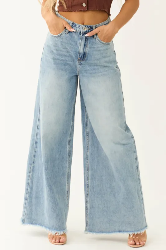 Special A Medium Wash Wide Leg Jeans sold by Lime Lush