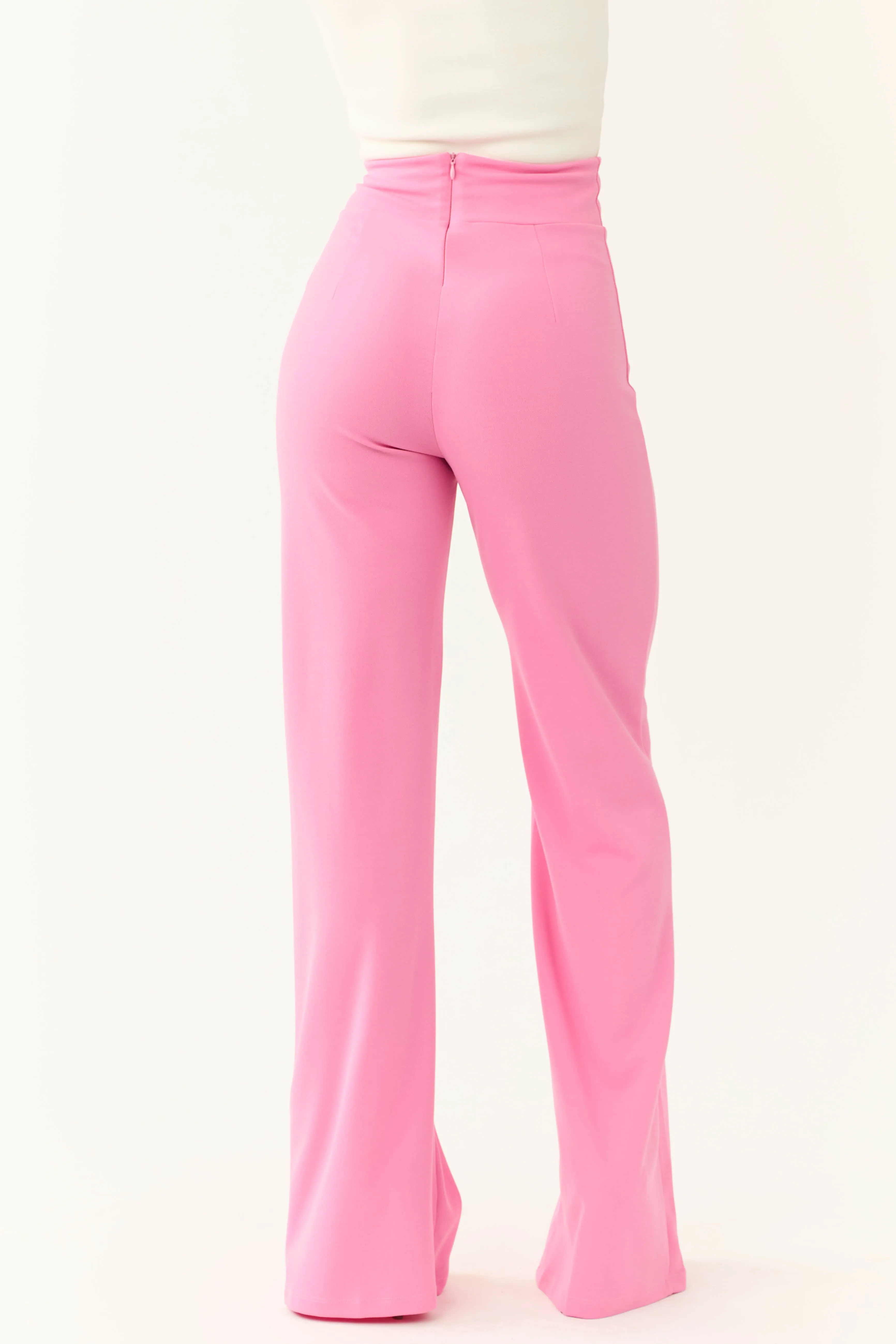 Bubblegum Vertical Seam Wide Leg Pants sold by Lime Lush product image thumbnail 4