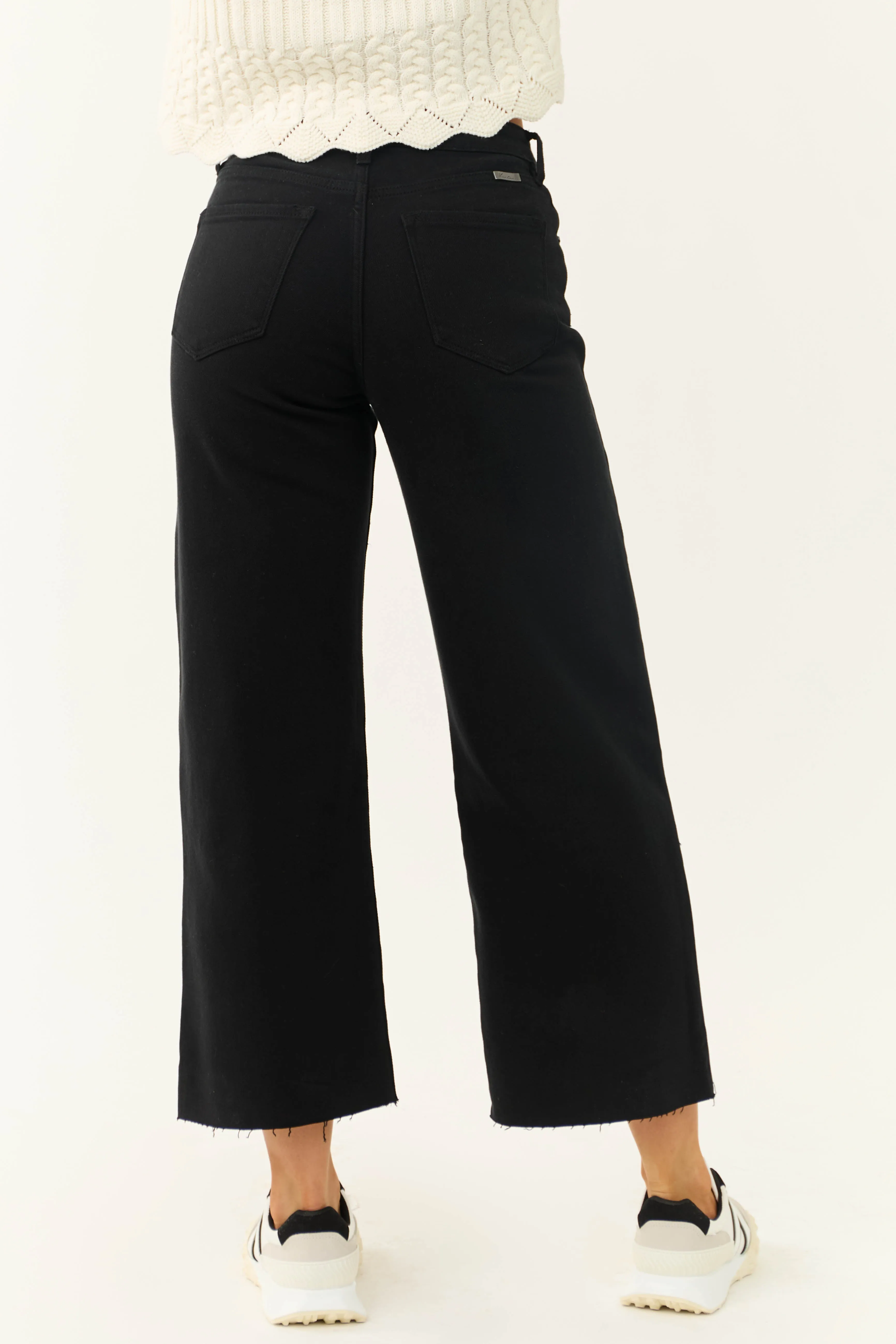 KanCan Black High Rise Wide Leg Cropped Jeans sold by Lime Lush product image thumbnail 4