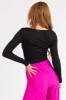 Black Scoop Neck Long Sleeve Crop Top sold by Lime Lush