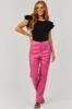 Judy Blue Pink Faux Leather Tummy Control Straight Pants sold by Lime Lush