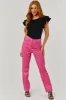 Judy Blue Pink Faux Leather Tummy Control Straight Pants sold by Lime Lush