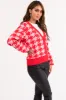 Scarlet Houndstooth Button Down Cardigan sold by Lime Lush