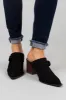 Black Faux Suede Pointed Toe Mules sold by Lime Lush