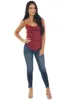 Burgundy Satin Cowl Neck Handkerchief Hem Cami sold by Lime Lush