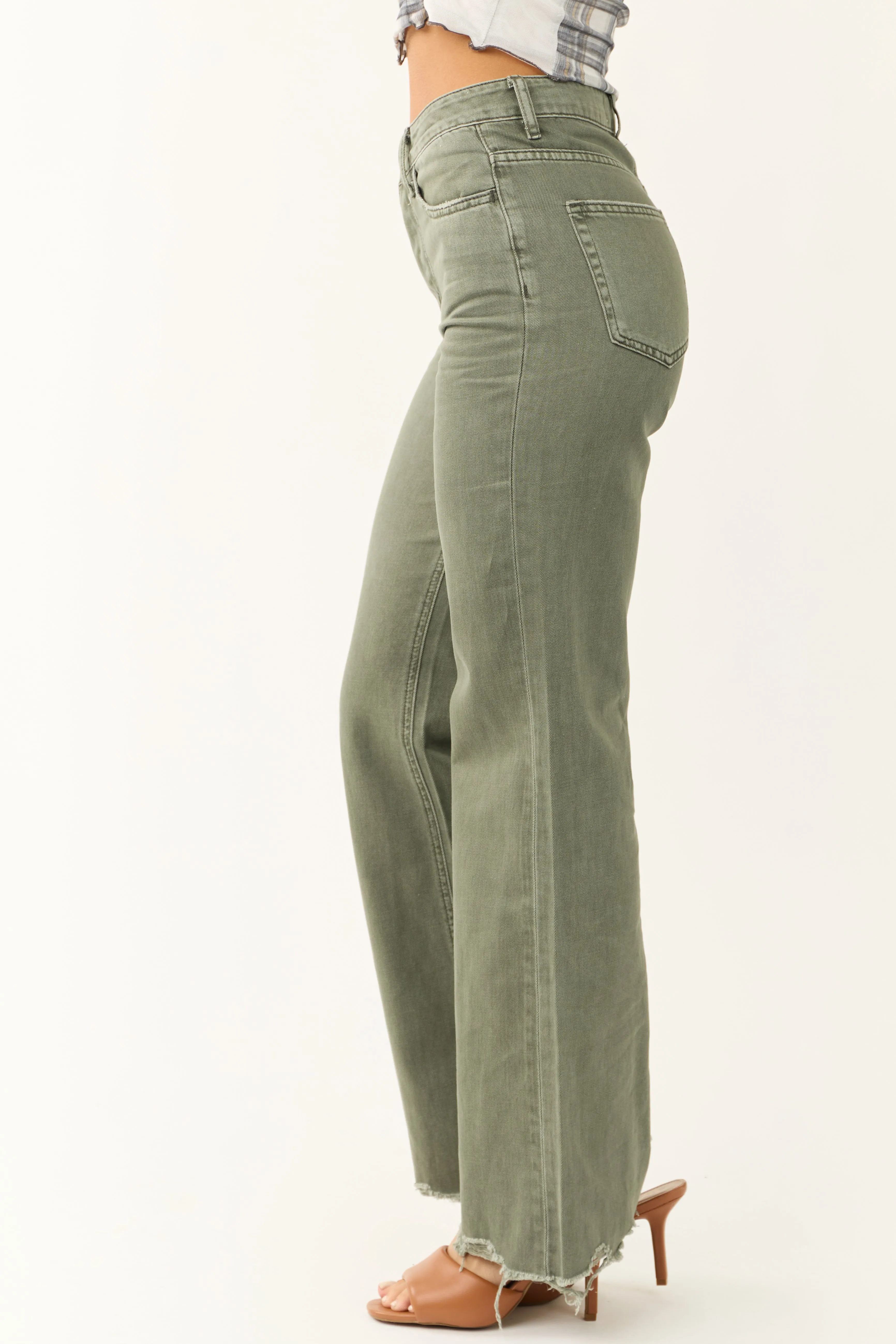 Vervet Juniper 90's Vintage Raw Hem Flare Jeans sold by Lime Lush product image thumbnail 3