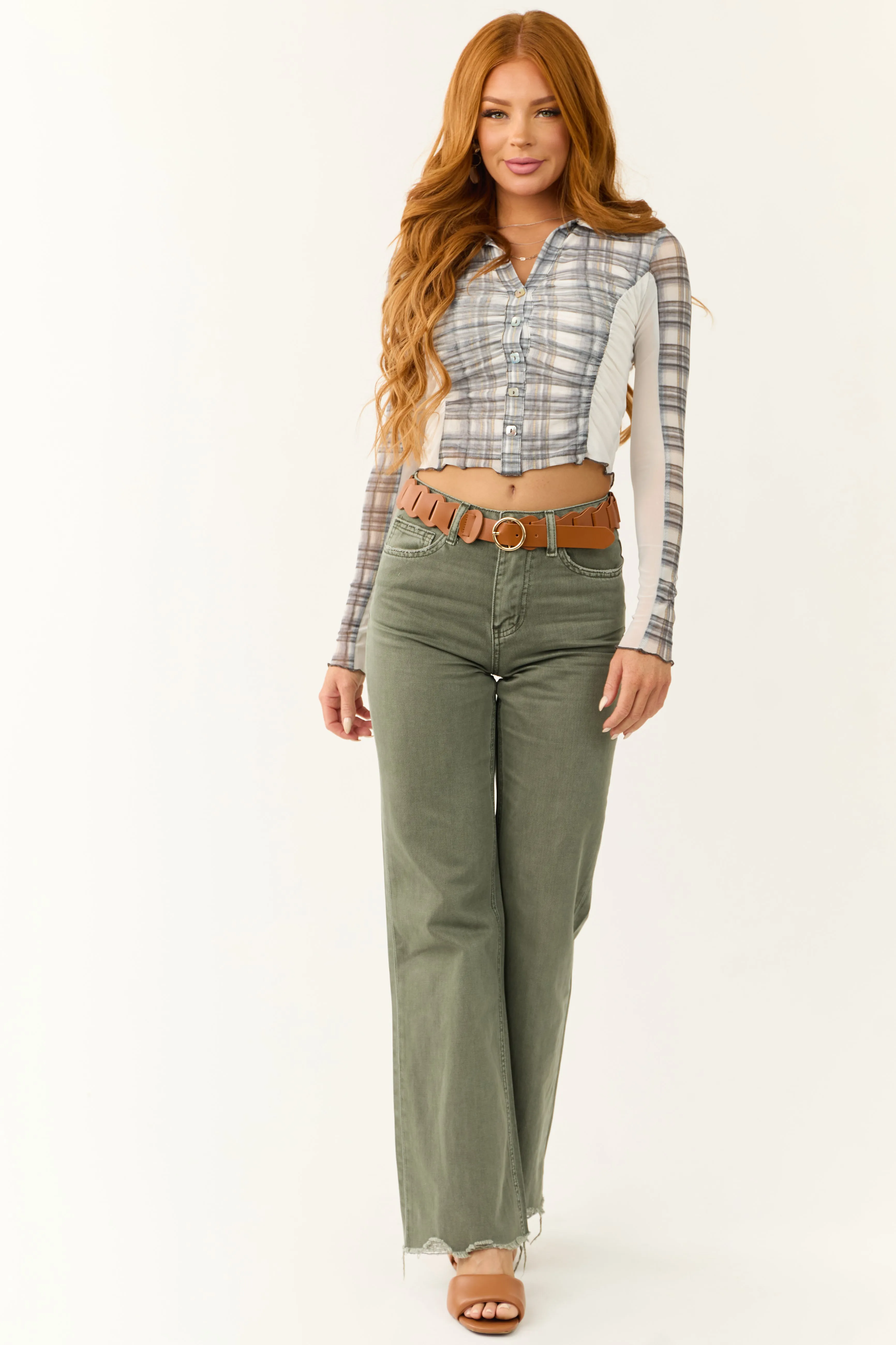 Vervet Juniper 90's Vintage Raw Hem Flare Jeans sold by Lime Lush product image thumbnail 5