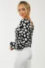 Black Polka Dot Smocked Puff Sleeve Bodysuit sold by Lime Lush