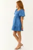 Sapphire Floral Jacquard Puff Sleeve Mini Dress sold by Lime Lush