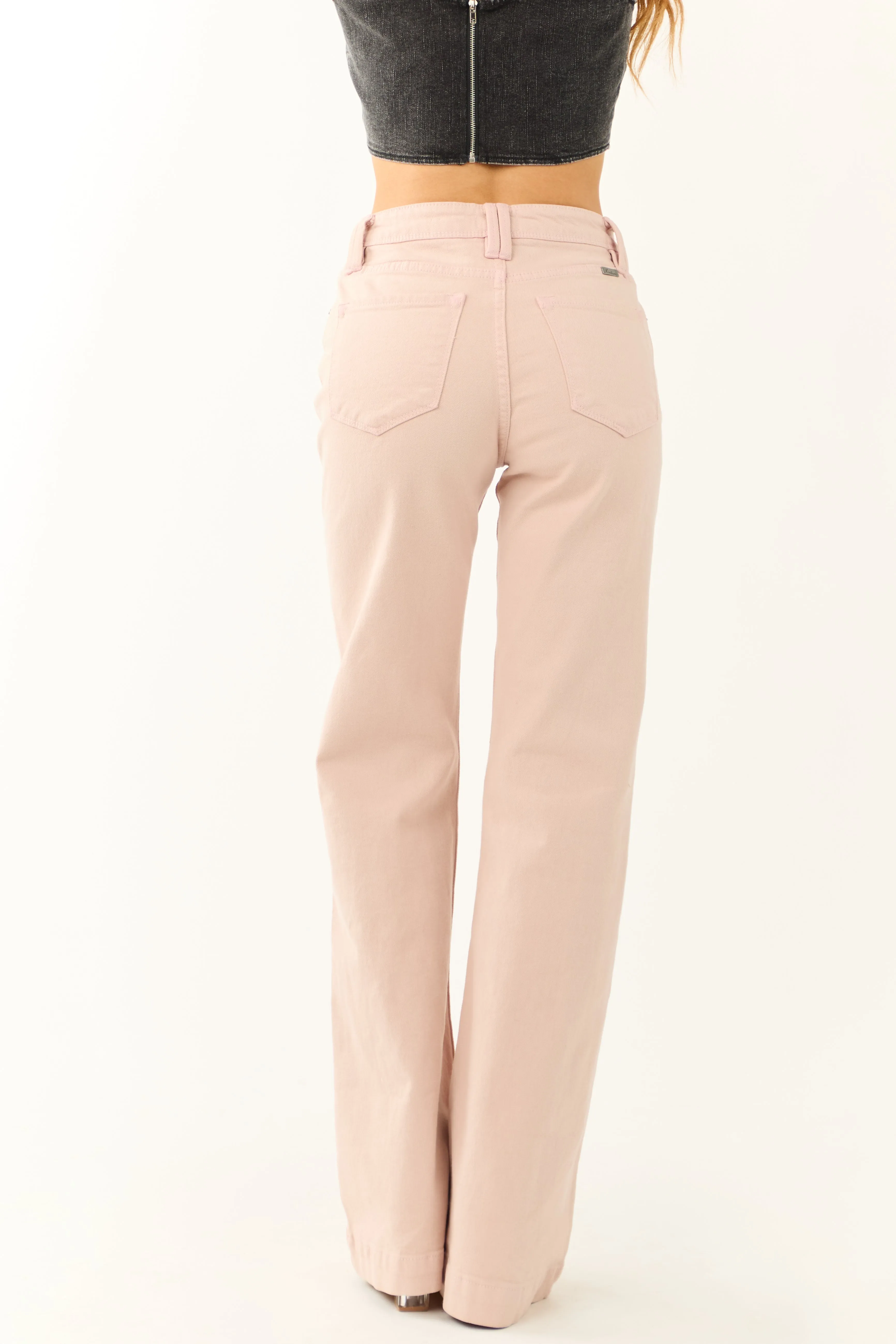 KanCan Tea Rose High Rise Wide Relaxed Denim Jeans sold by Lime Lush product image thumbnail 4