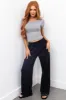Heather Grey Short Sleeve Fitted Ribbed Knit Crop Top sold by Lime Lush