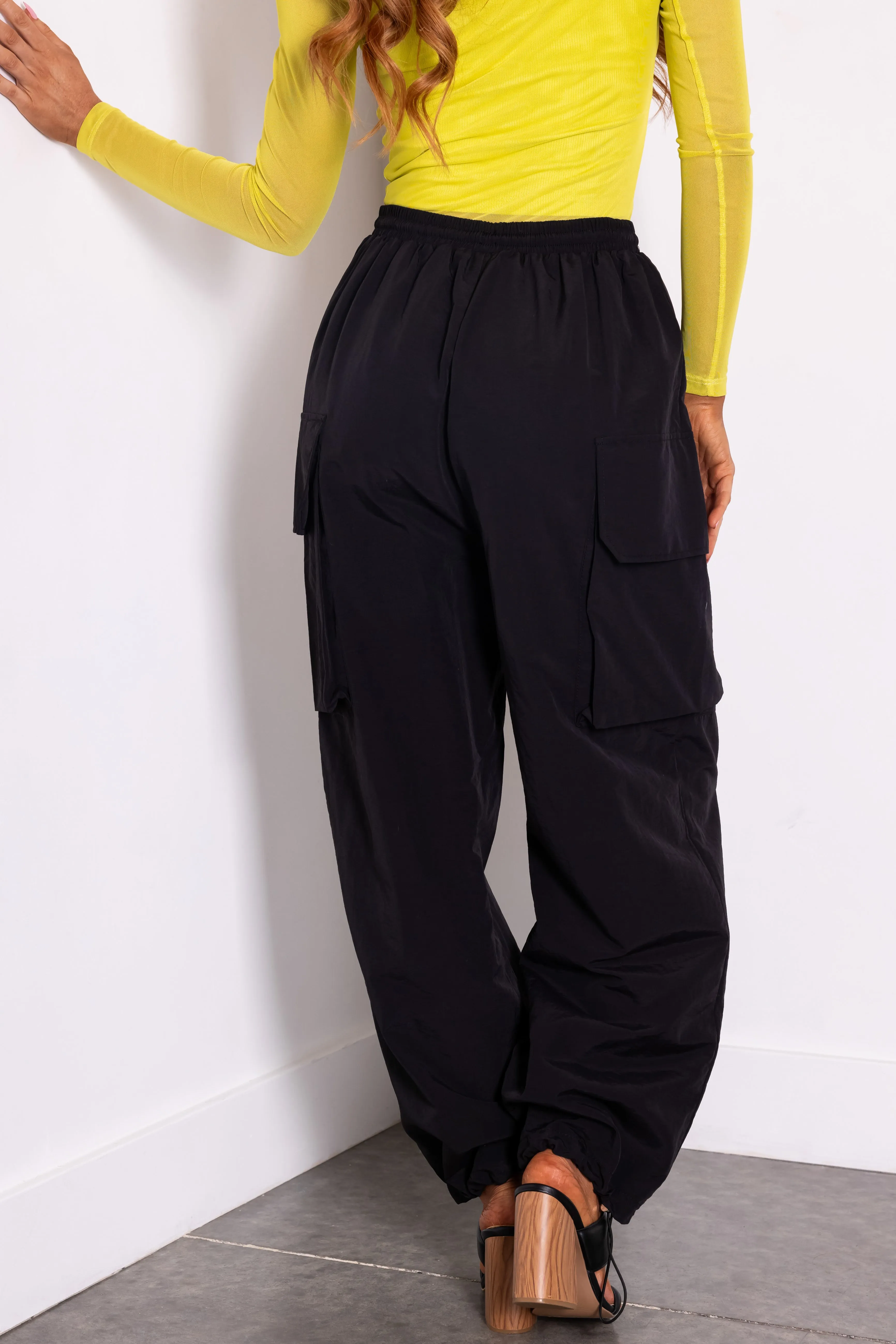 Black Drawstring Cargo Pants sold by Lime Lush product image thumbnail 4