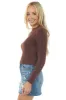 Chocolate Fitted Cable Knit Sweater sold by Lime Lush