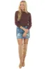 Chocolate Fitted Cable Knit Sweater sold by Lime Lush