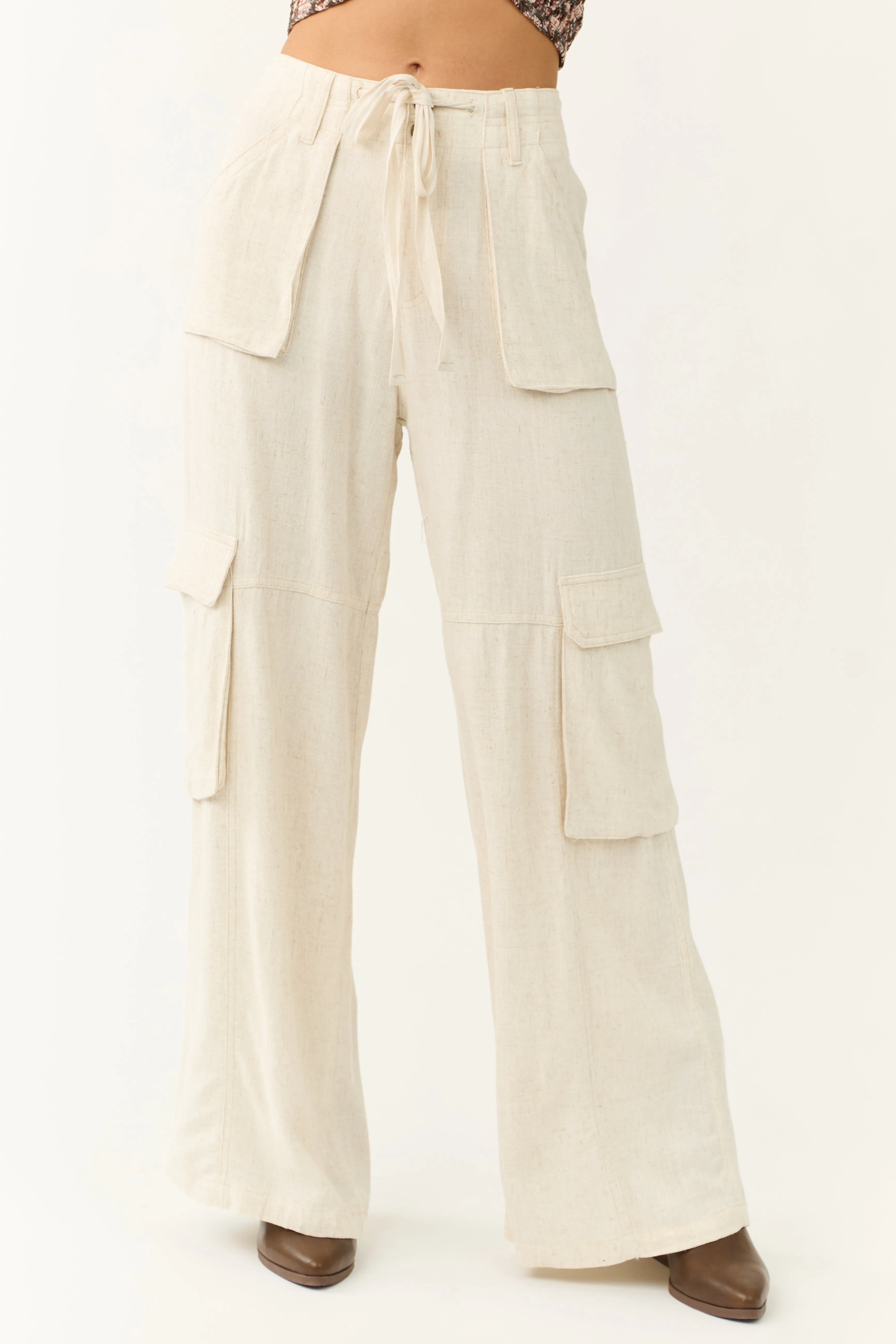 Vanilla Relaxed Fit Wide Leg Cargo Pants sold by Lime Lush product image thumbnail 2