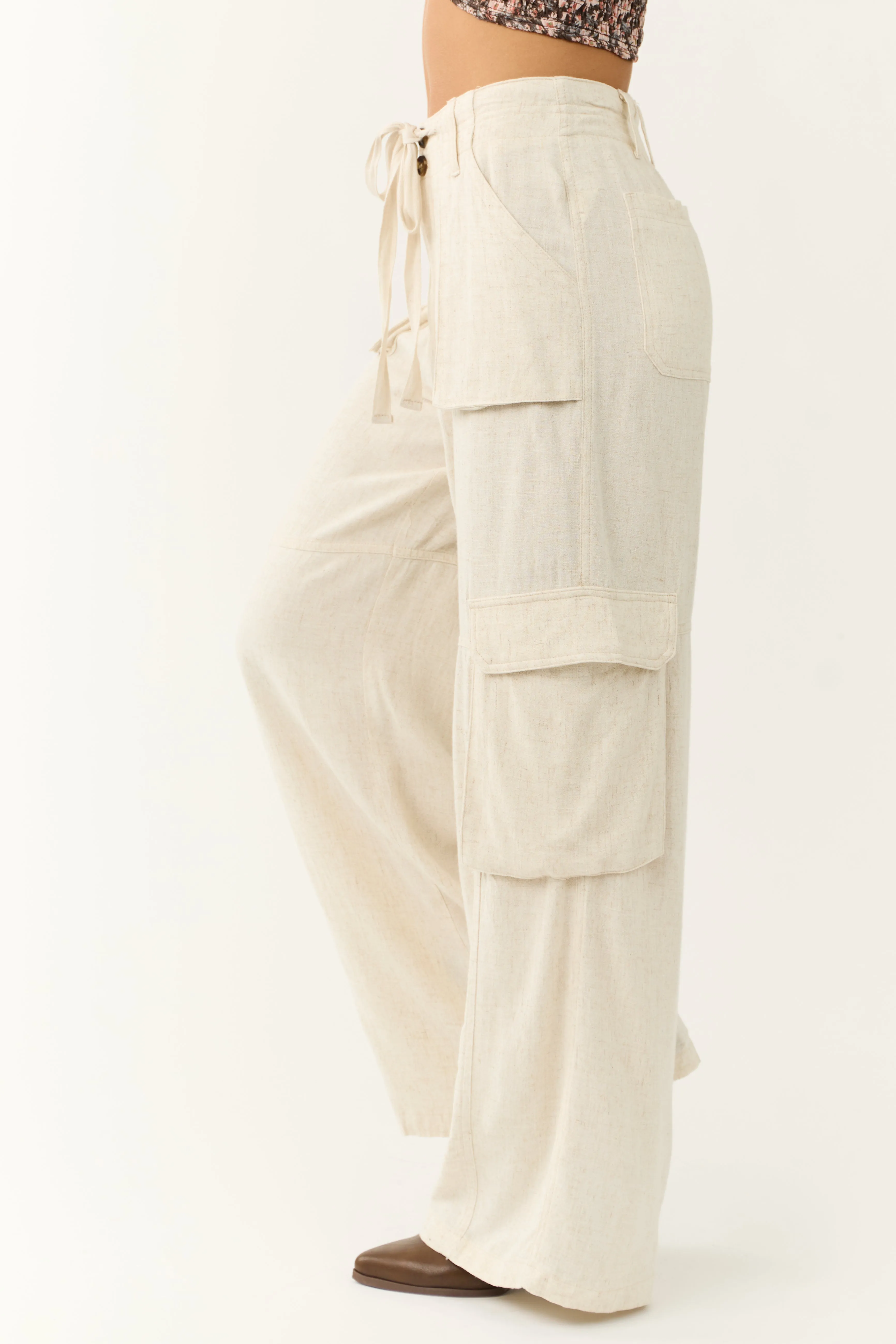 Vanilla Relaxed Fit Wide Leg Cargo Pants sold by Lime Lush product image thumbnail 3
