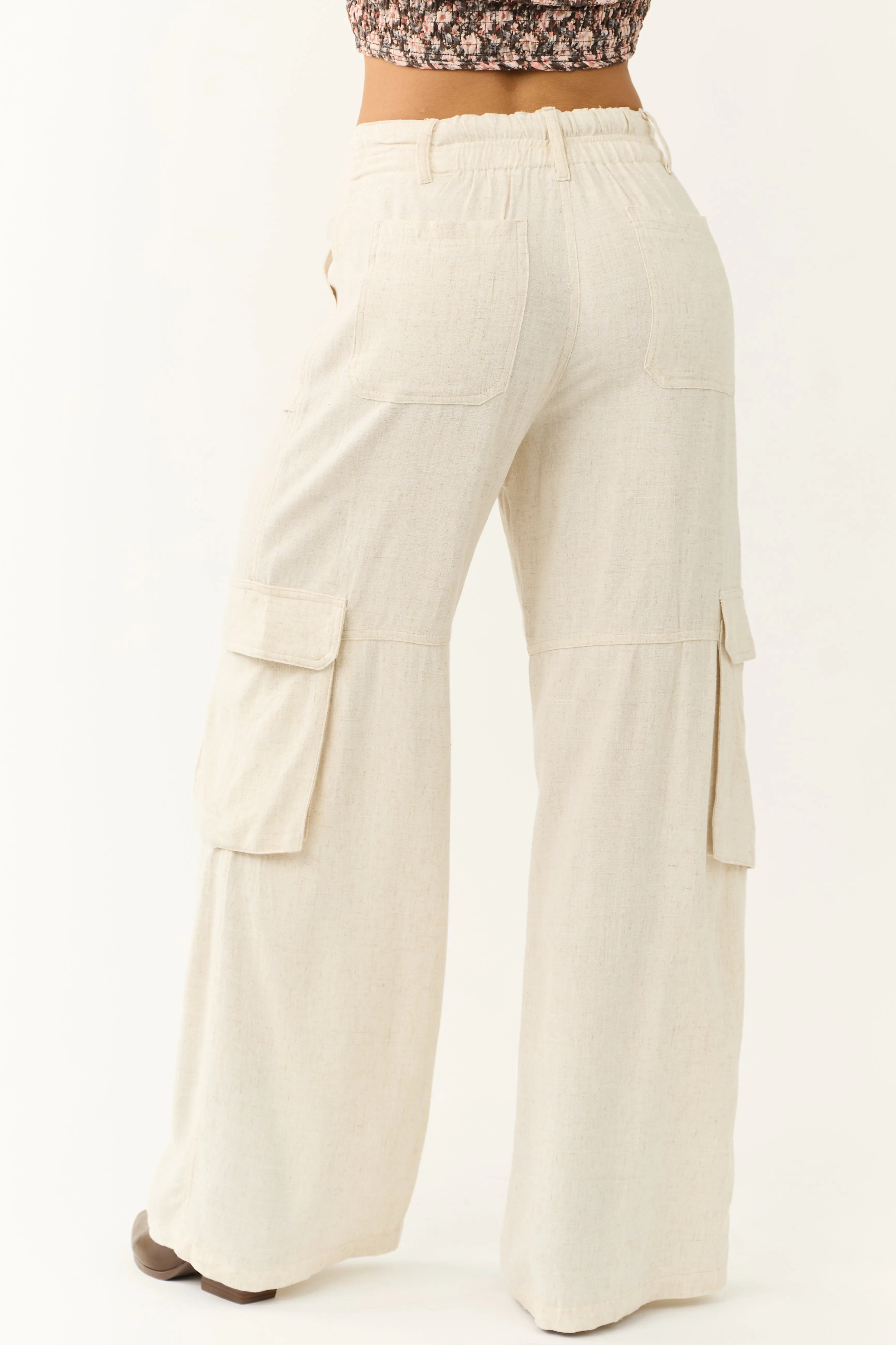 Vanilla Relaxed Fit Wide Leg Cargo Pants sold by Lime Lush product image thumbnail 4