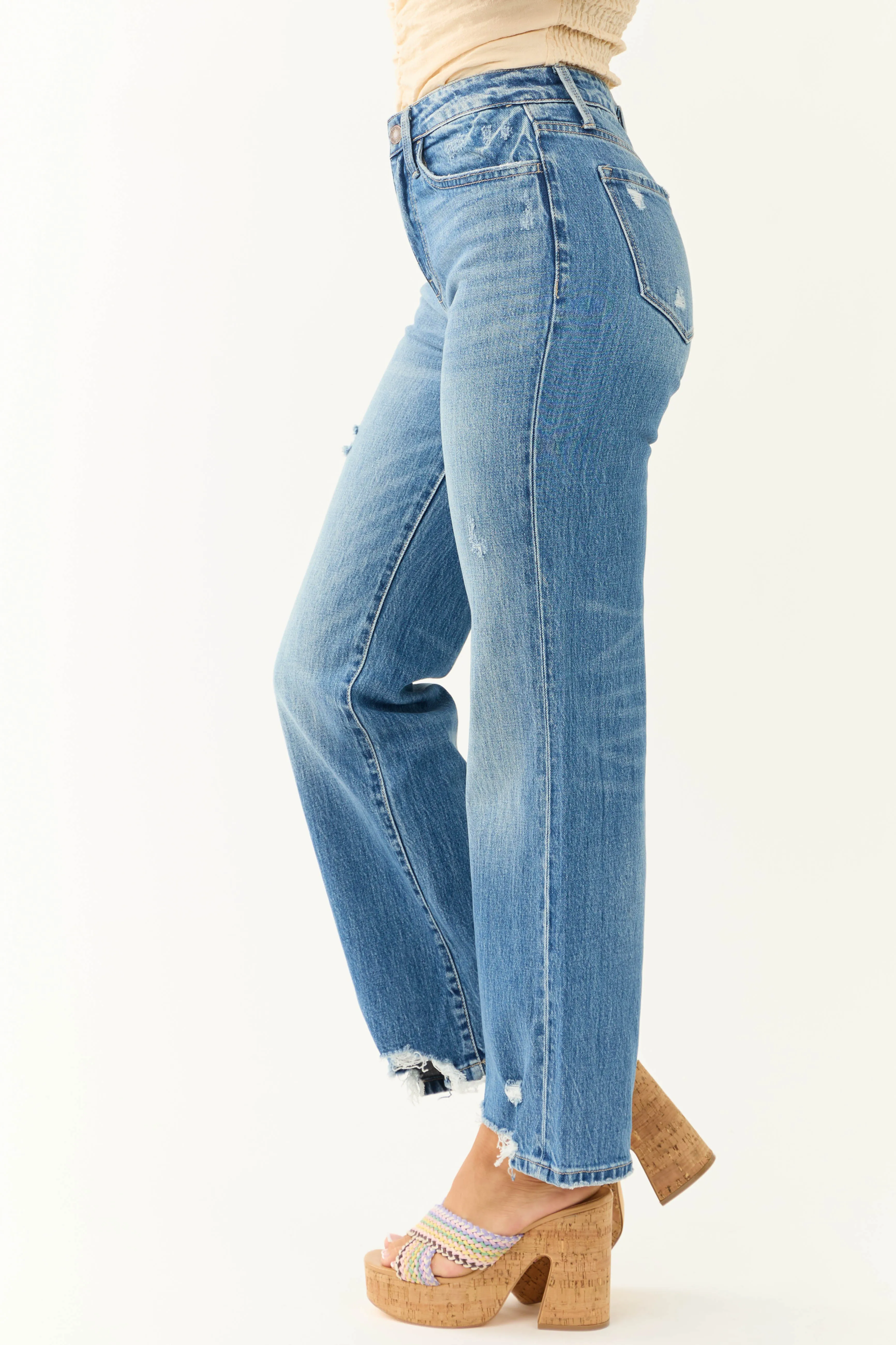 Vervet Medium Wash Dad Jeans sold by Lime Lush product image thumbnail 3
