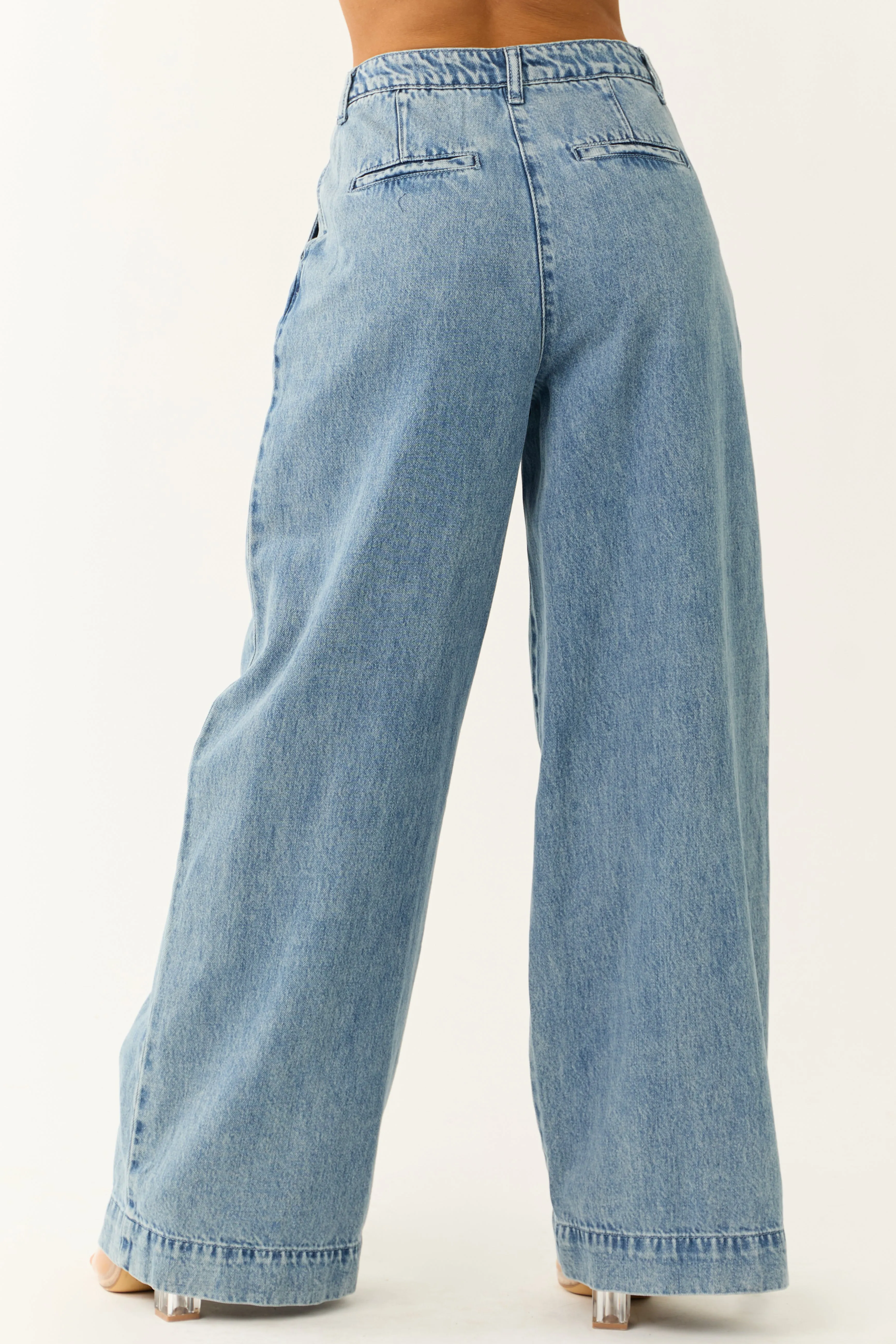 Signature8 Medium Wash Wide Leg High Rise Jeans sold by Lime Lush product image thumbnail 4