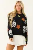Black Halloween Print Long Sleeve Sweater sold by Lime Lush