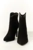 Black Rhinestone Detail High Heel Ankle Booties sold by Lime Lush
