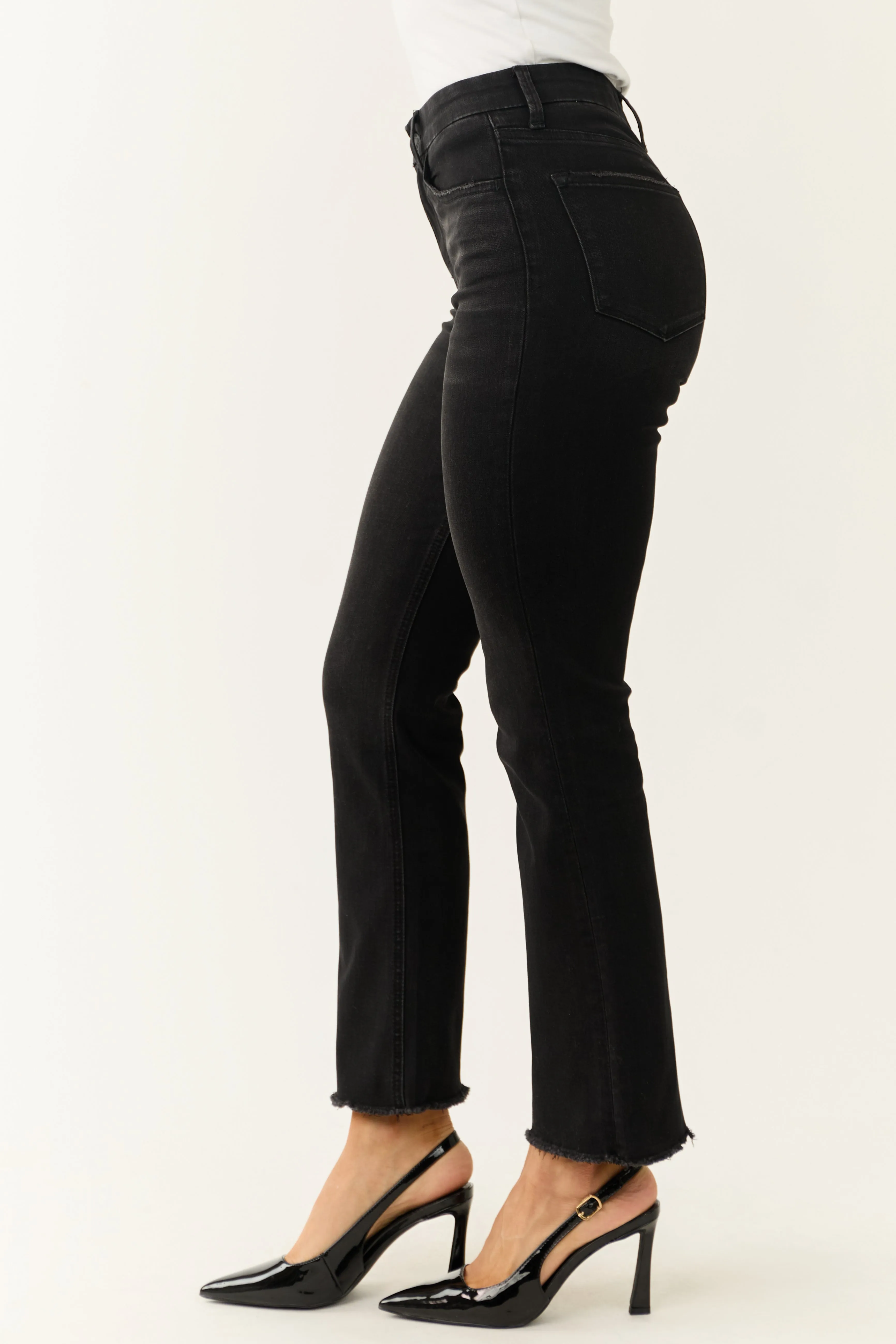 Vervet Black Slim Bootcut Raw Hem Jeans sold by Lime Lush product image thumbnail 3