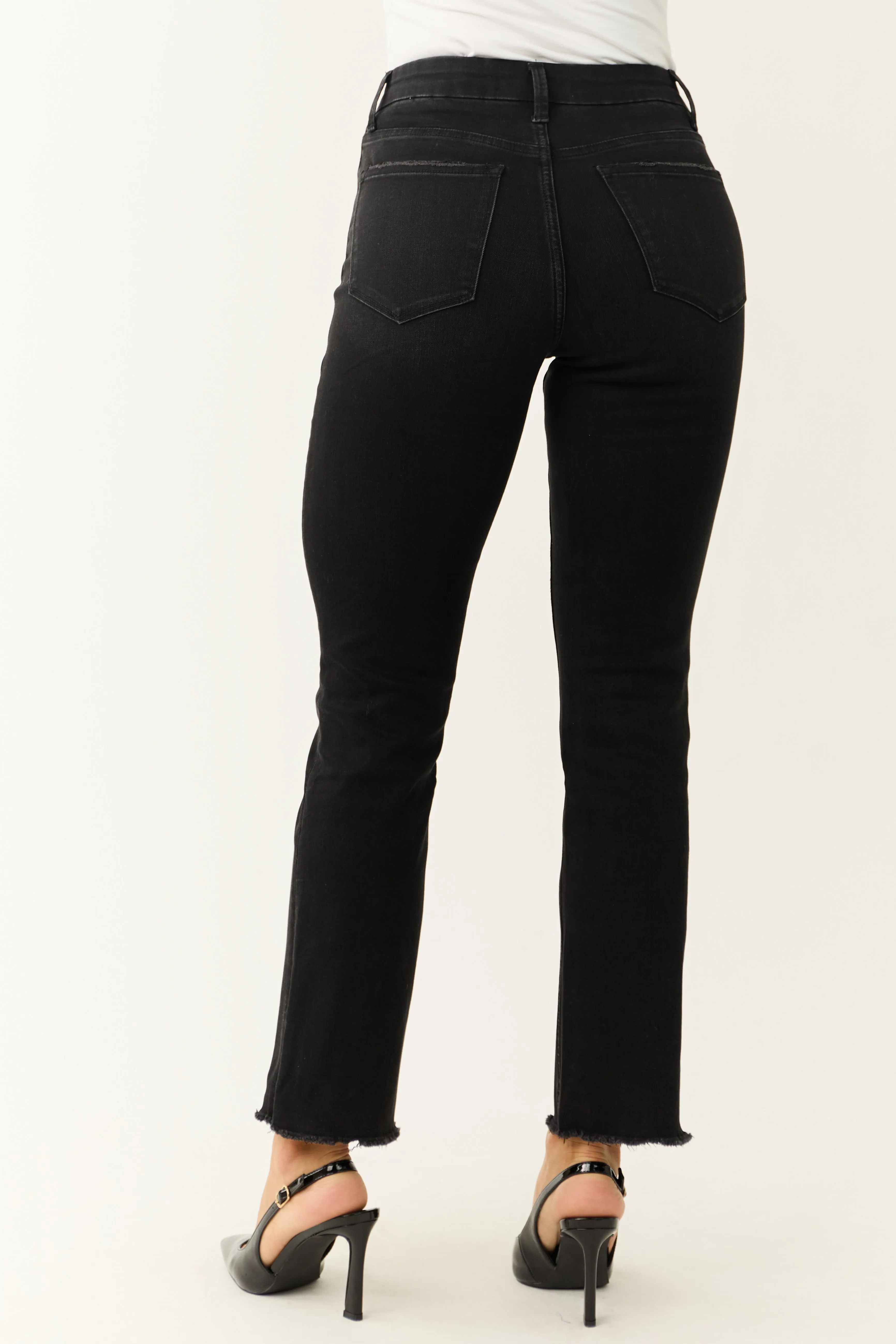 Vervet Black Slim Bootcut Raw Hem Jeans sold by Lime Lush product image thumbnail 4