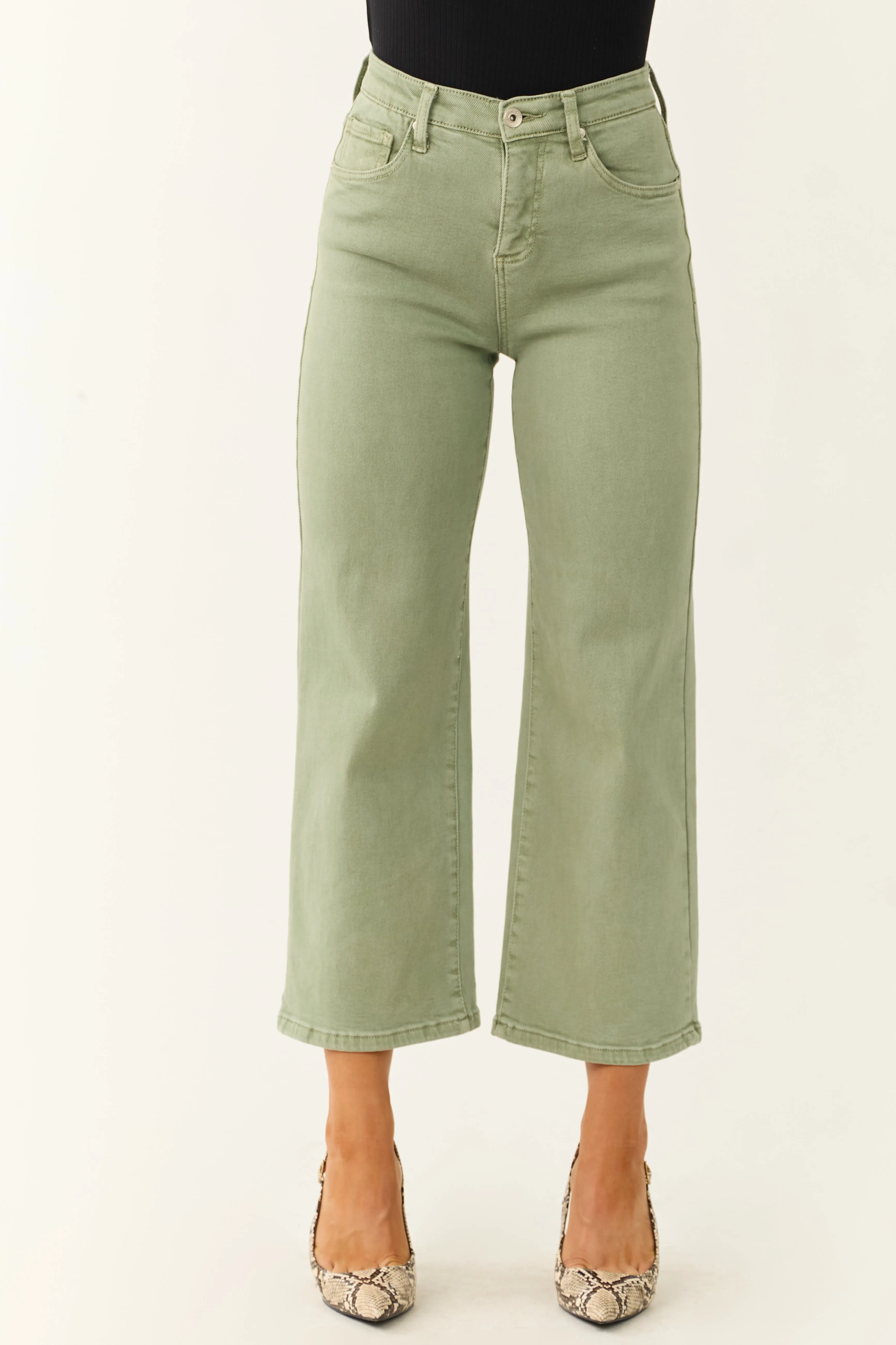 Special A Sage Tummy Control Wide Leg Jeans sold by Lime Lush product image thumbnail 2