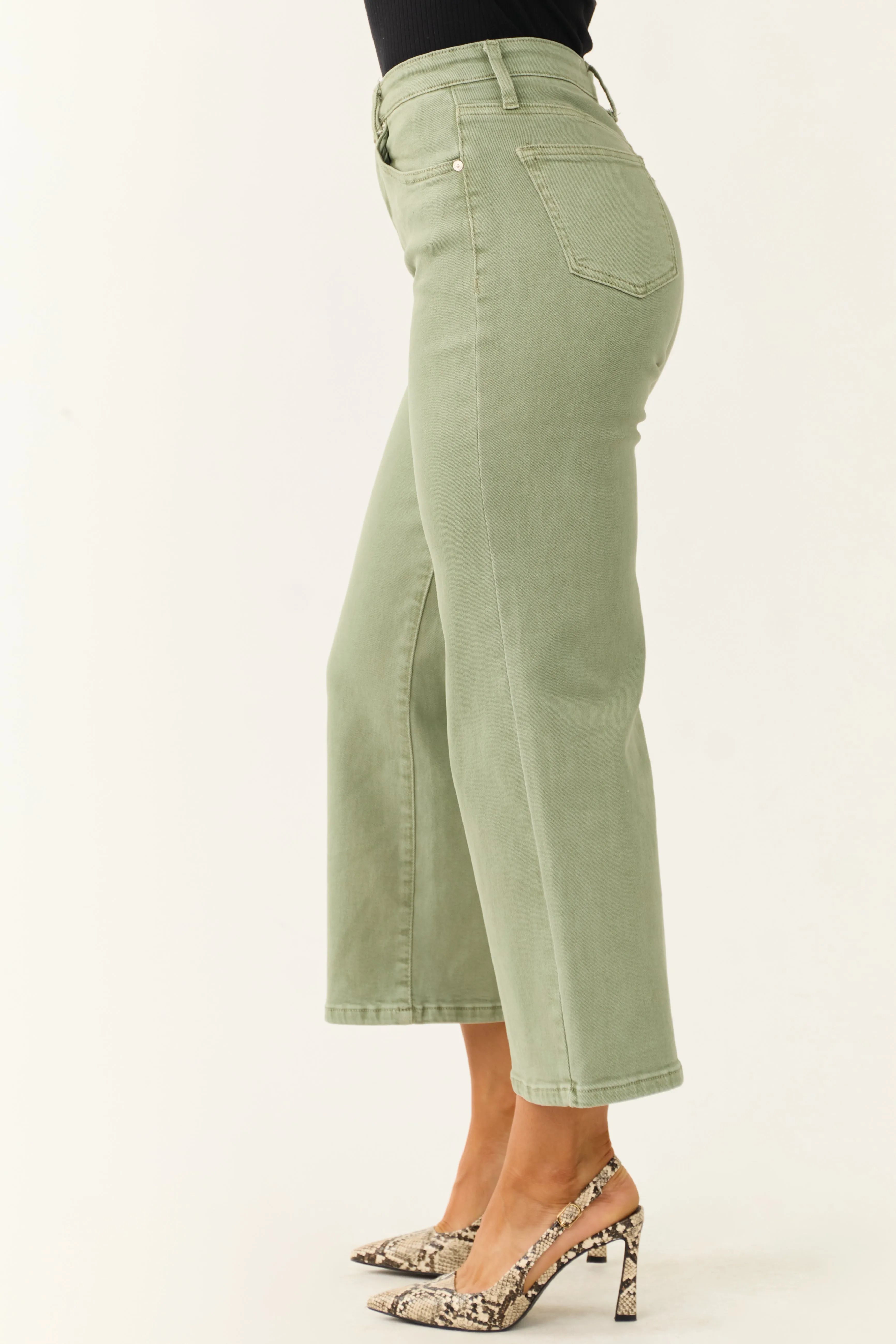 Special A Sage Tummy Control Wide Leg Jeans sold by Lime Lush product image thumbnail 4