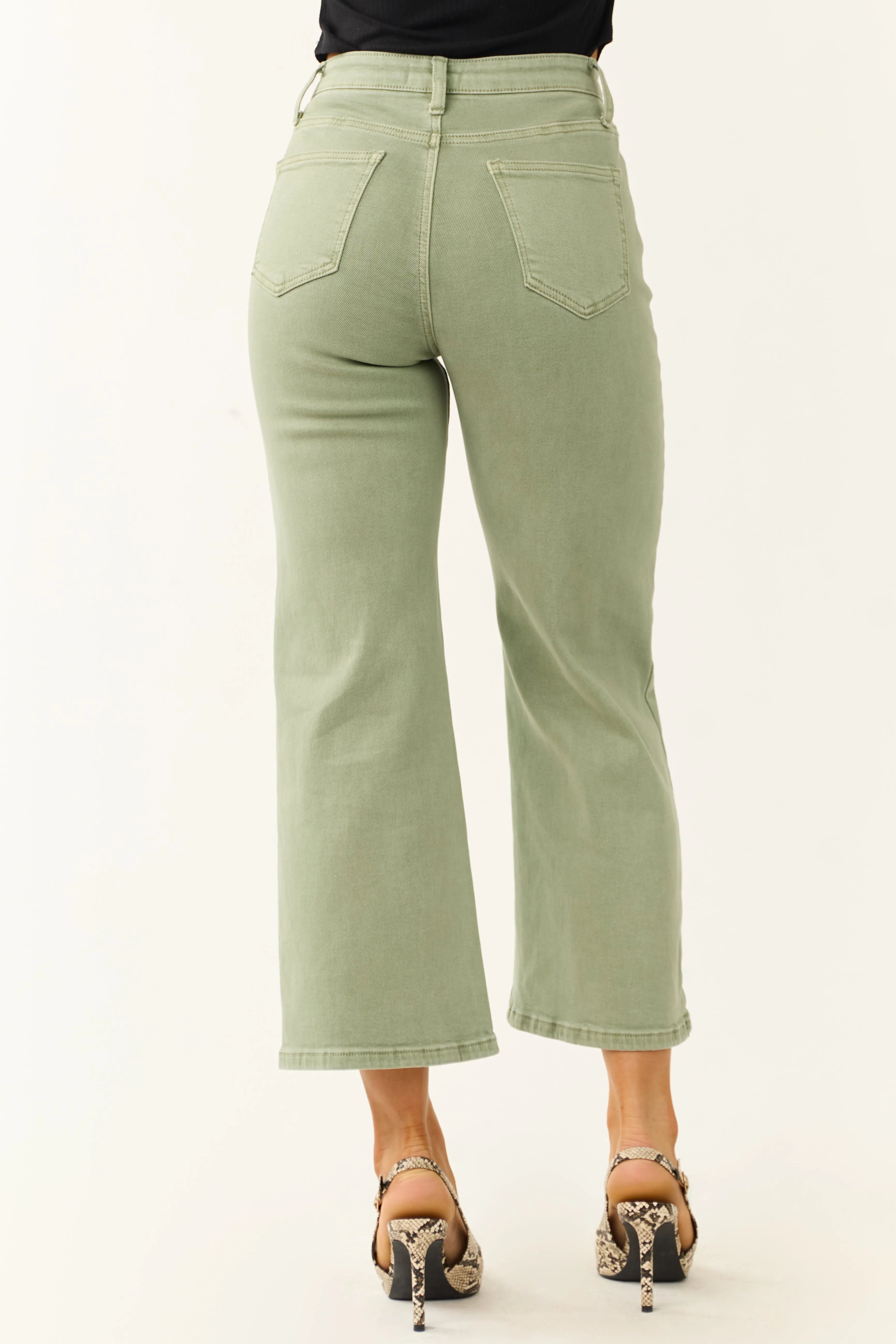 Special A Sage Tummy Control Wide Leg Jeans sold by Lime Lush product image thumbnail 5
