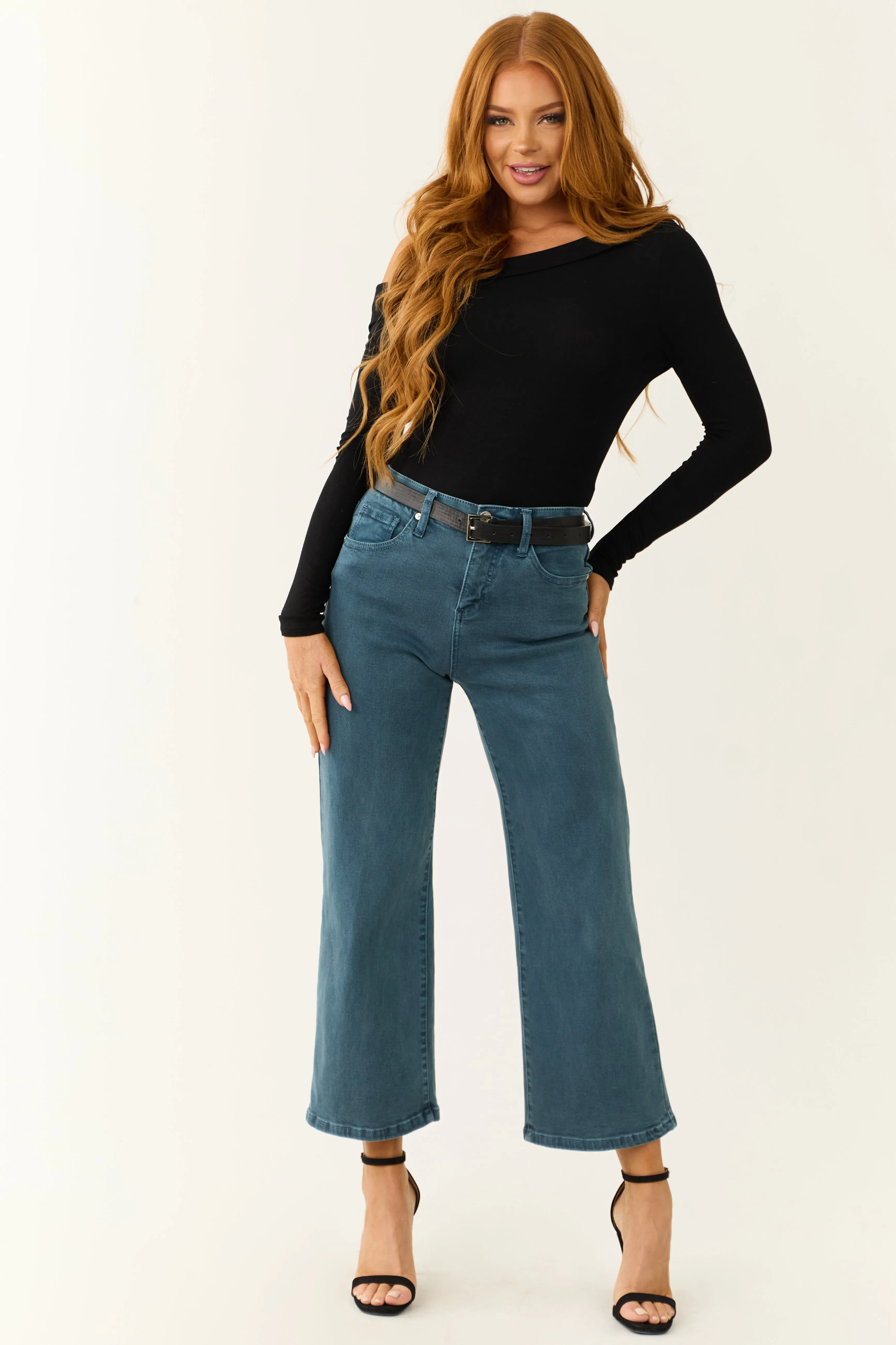 Special A Ocean Tummy Control Wide Leg Jeans sold by Lime Lush product image thumbnail 3