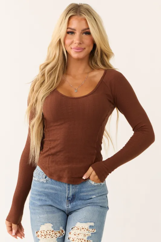 Spice Fitted Long Sleeve Knit Top sold by Lime Lush