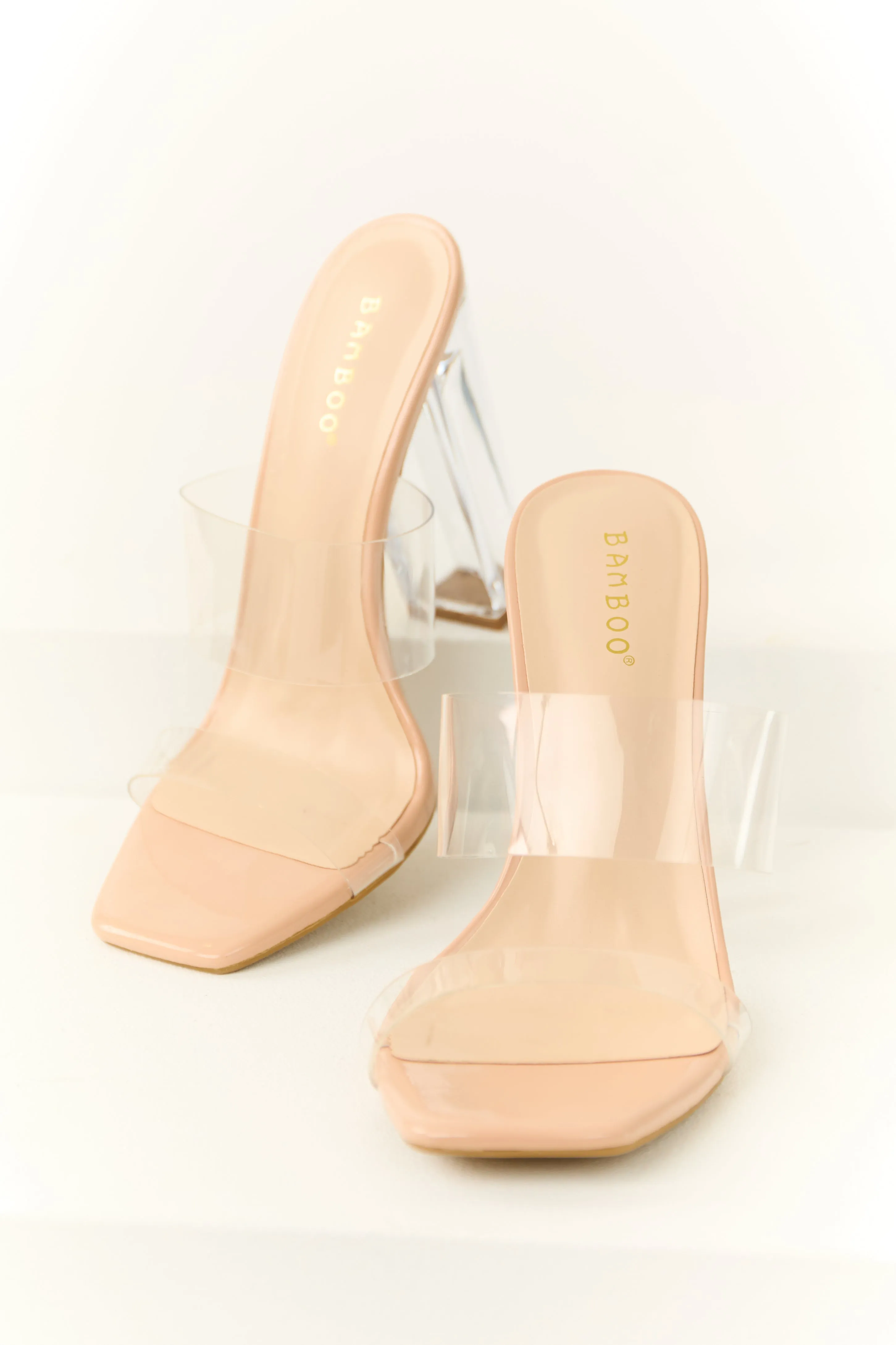 Tea Rose Clear Block Heels sold by Lime Lush product image thumbnail 2