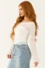 Off White Lace Long Bell Sleeve Top sold by Lime Lush