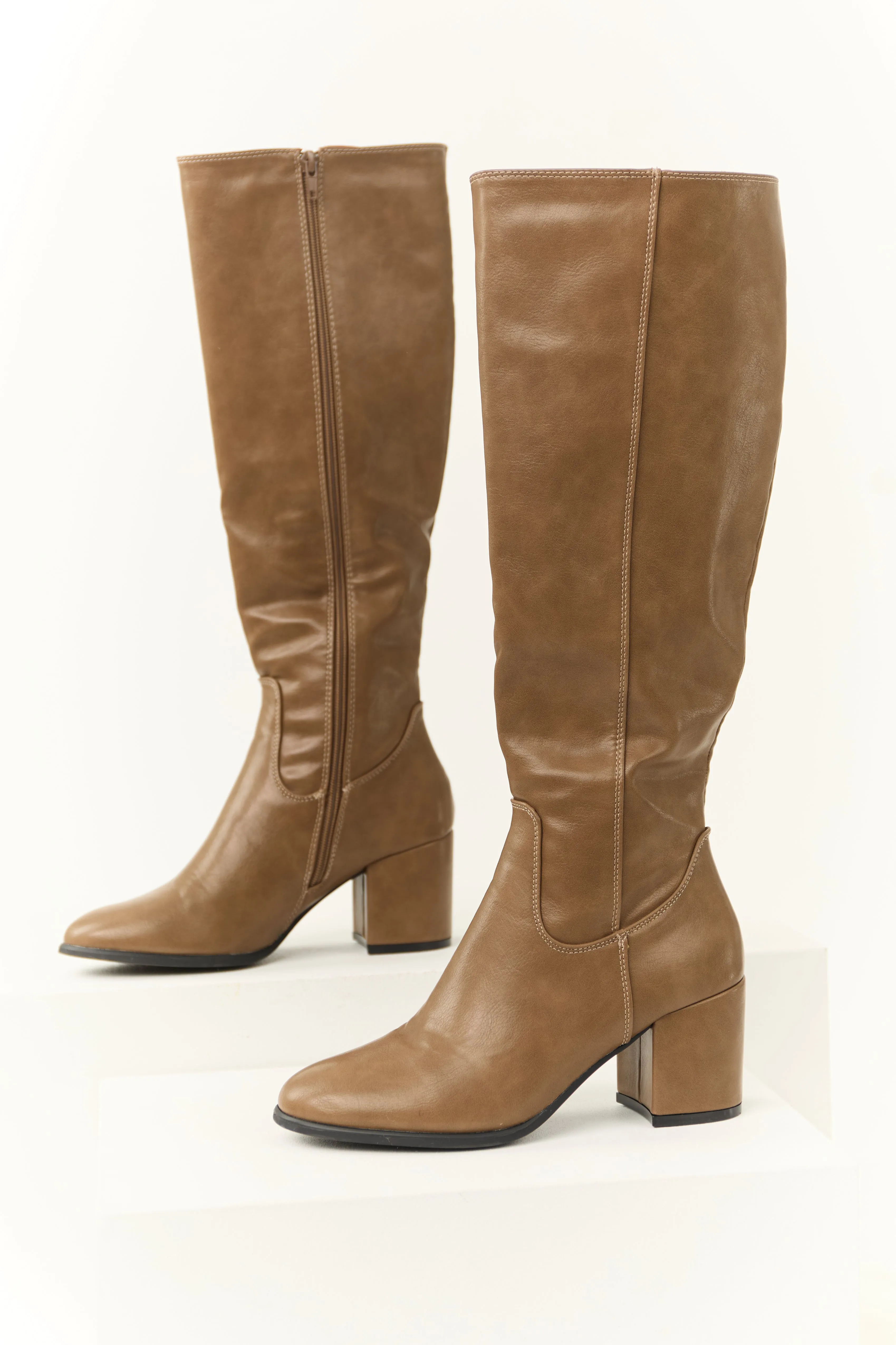Sepia Tall Knee High Square Heel Boots sold by Lime Lush