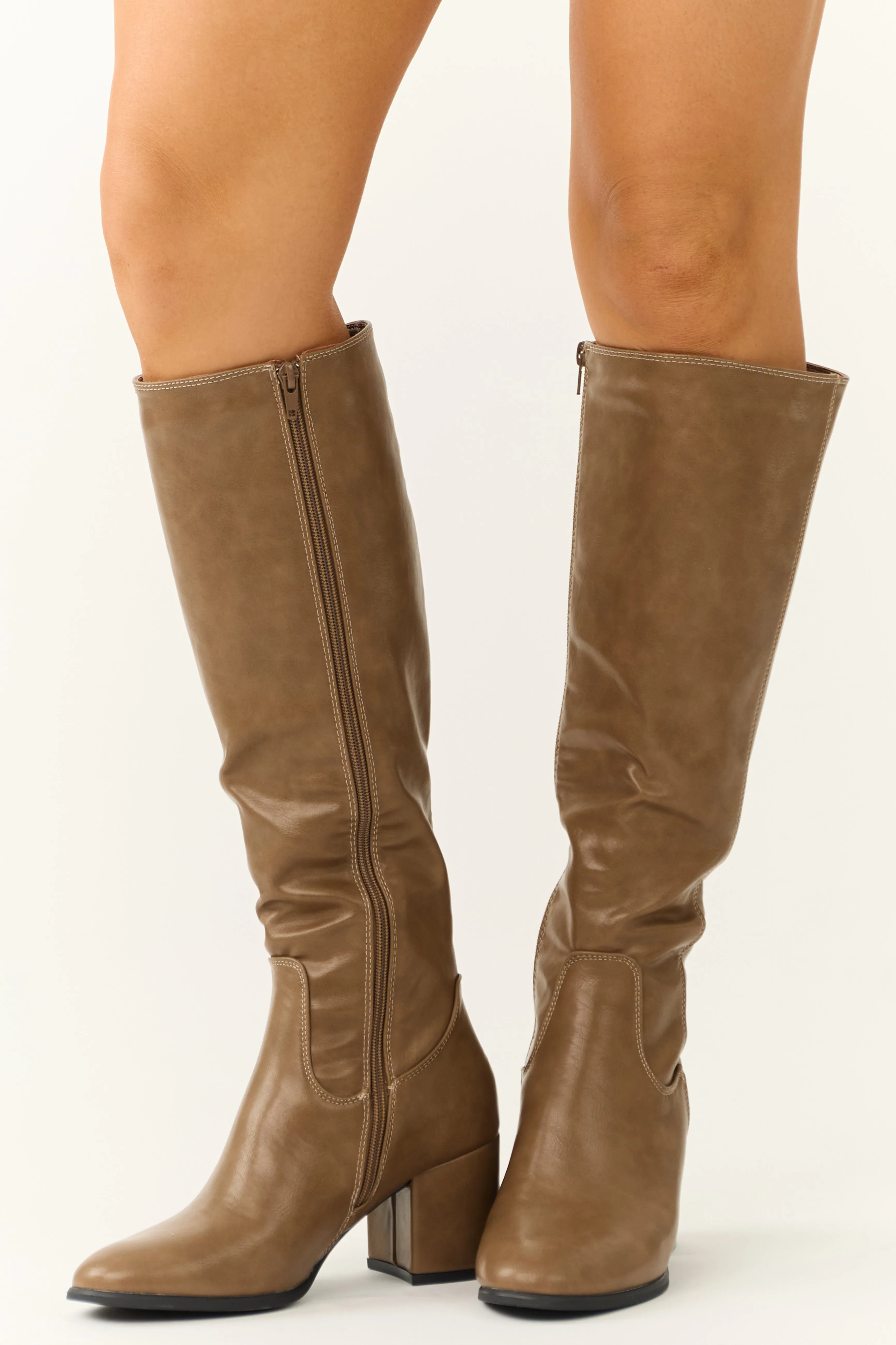 Sepia Tall Knee High Square Heel Boots sold by Lime Lush product image thumbnail 4