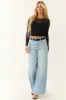 Black Rhinestone Accent Mesh Long Sleeve Top sold by Lime Lush