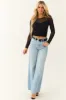 Black Rhinestone Accent Mesh Long Sleeve Top sold by Lime Lush