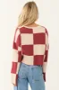 Sangria and Champagne Checkered Print Sweater sold by Lime Lush