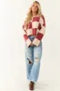 Sangria and Champagne Checkered Print Sweater sold by Lime Lush