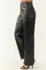 Black Faux Leather Wide Leg High Waisted Pants sold by Lime Lush