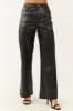 Black Faux Leather Wide Leg High Waisted Pants sold by Lime Lush