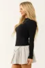 Black Puff Shoulder Long Sleeve Knit Top sold by Lime Lush