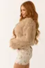 Latte Faux Fur Cropped Bolero Jacket sold by Lime Lush
