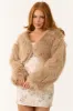 Latte Faux Fur Cropped Bolero Jacket sold by Lime Lush