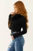 Black Faux Fur Collar Knit Sweater Cardigan sold by Lime Lush