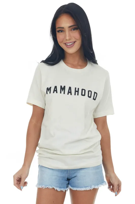 Cream 'Mamahood' Short Sleeve Graphic Tee sold by Lime Lush
