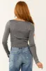 Metallic Silver and Black Open Front Tie Cropped Top sold by Lime Lush