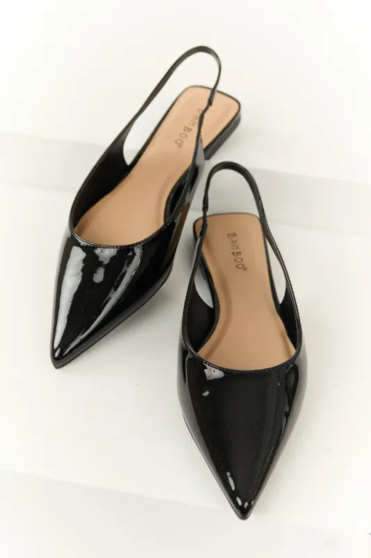 Black Slingback Pointed Toe Flats sold by Lime Lush