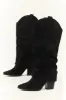 Black Faux Suede Foldover Knee High Boots sold by Lime Lush